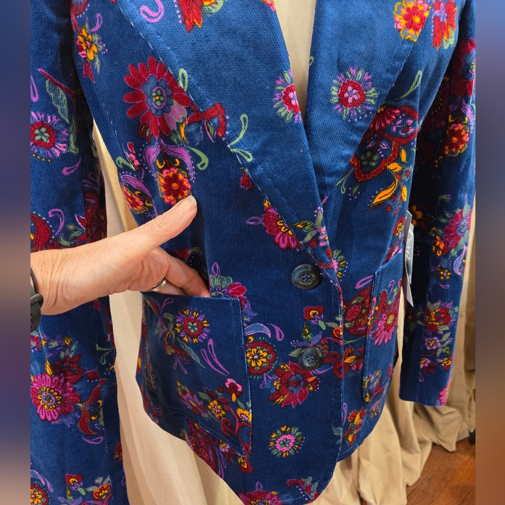 Modcloth Blue Floral Blazer Jacket - Picture 8 of 14